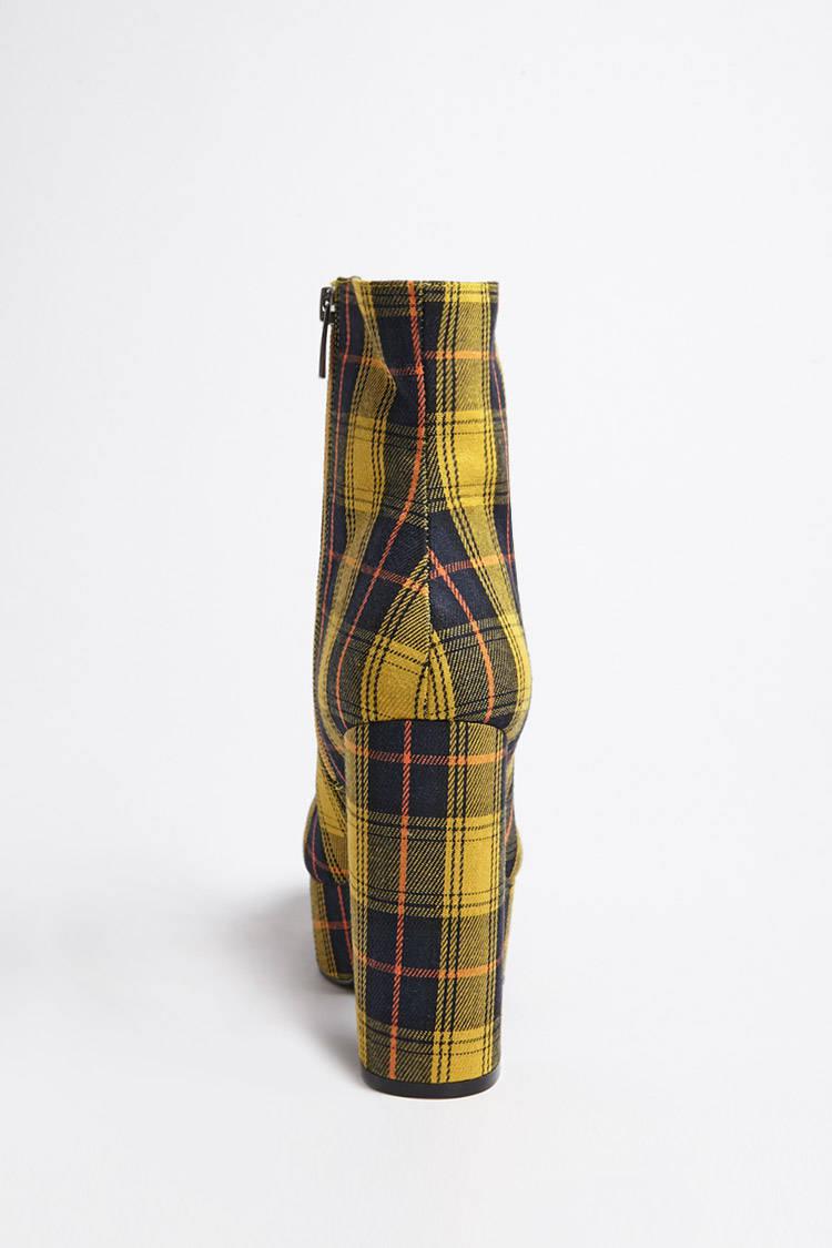 yellow tartan boots