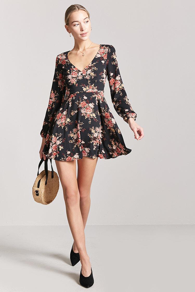 forever 21 black woven dress