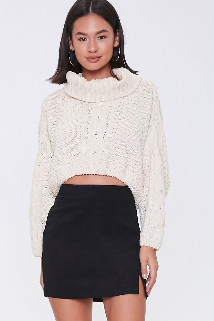 Forever 21 Faux Suede Mini Skirt in Black - Lyst