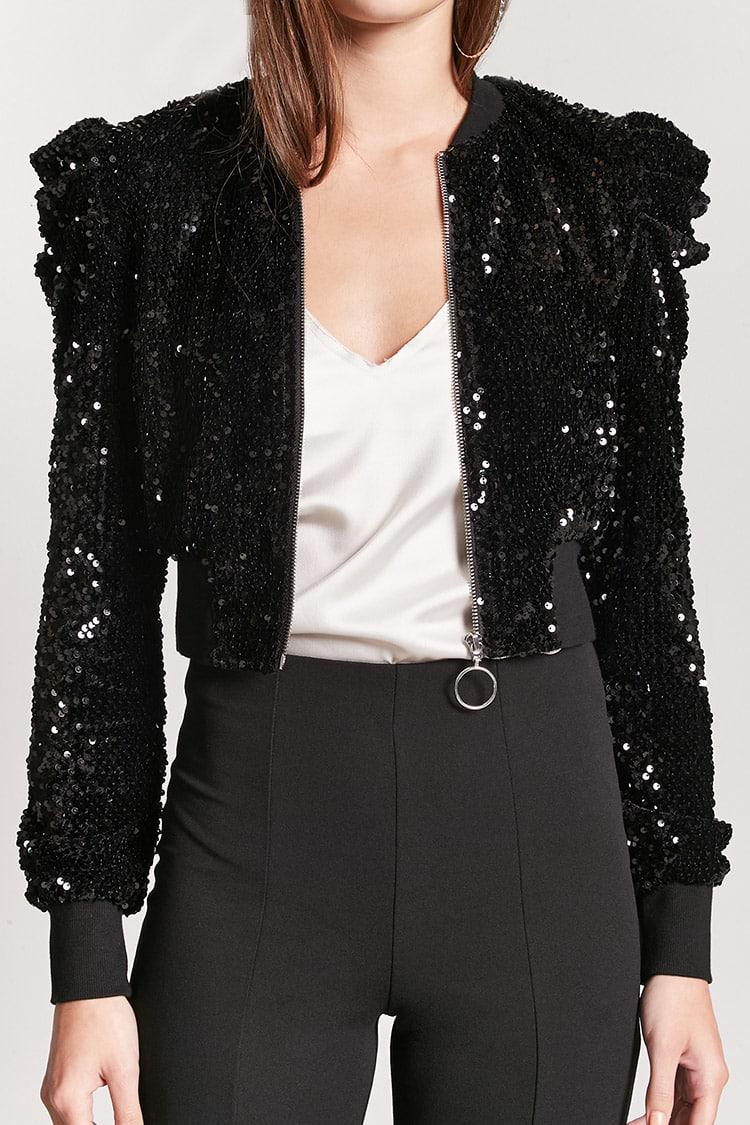 black sequin jacket forever 21