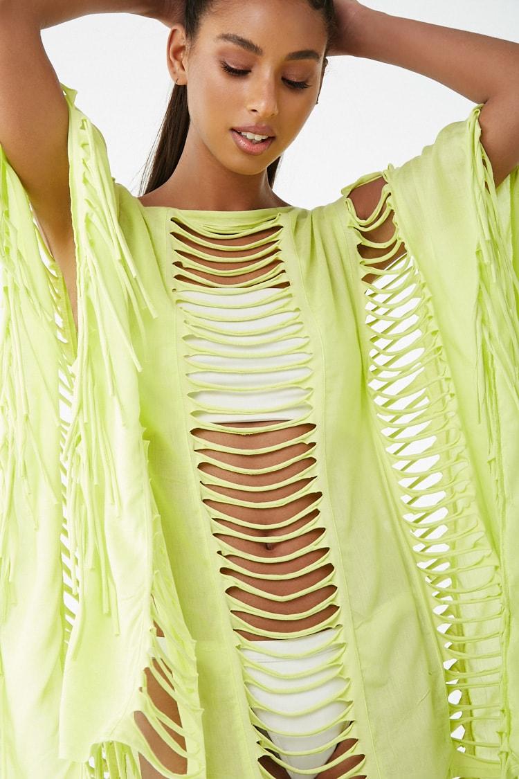 Distressed Kaftan Swim Cover-up 