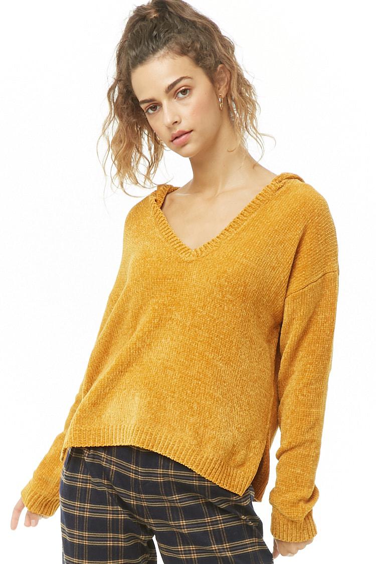 hooded knit sweater