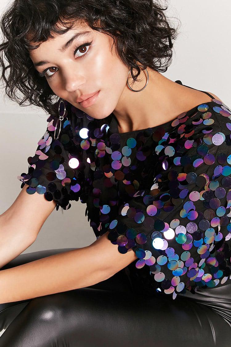 Forever 21 Synthetic Holographic Sequin ...