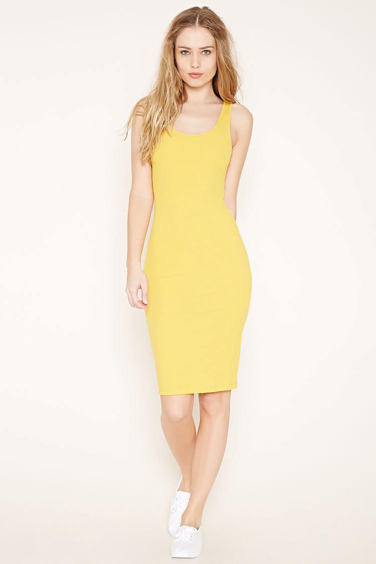 mustard color bodycon dress