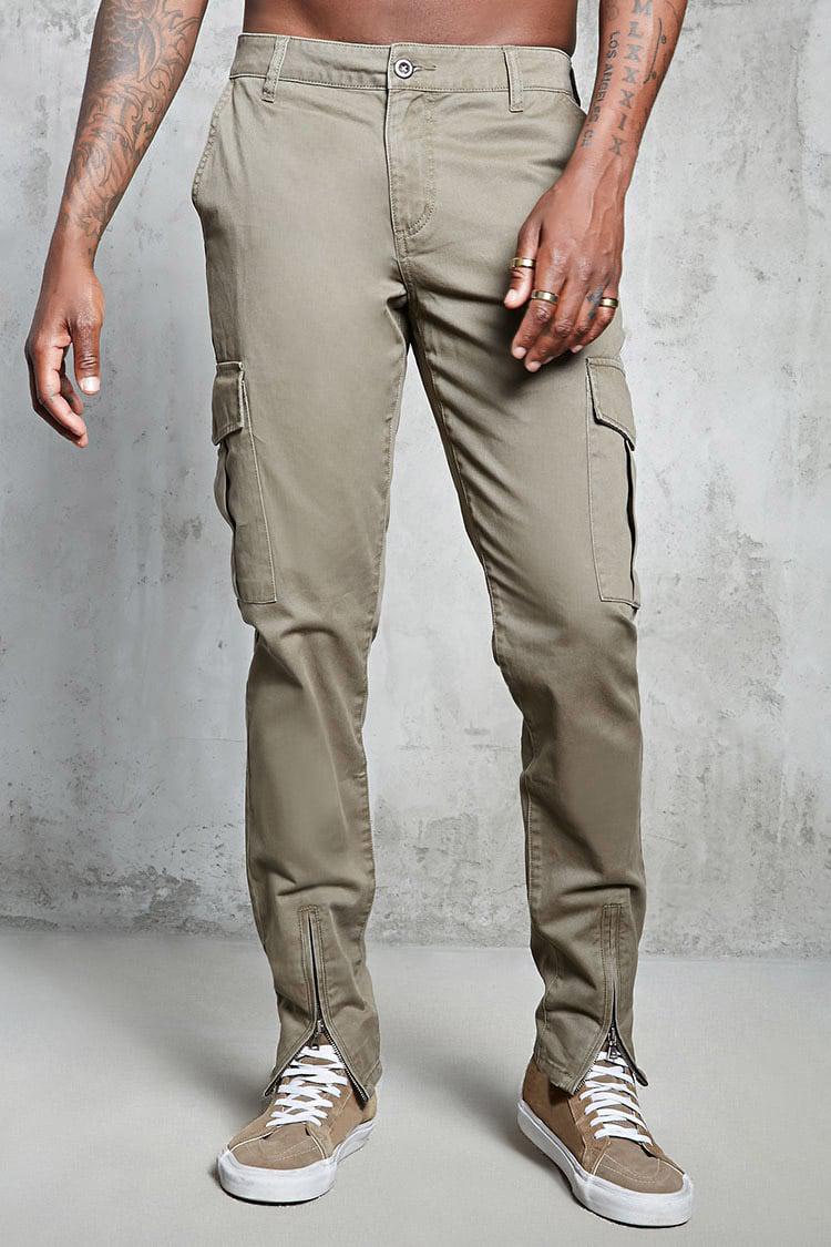 Zipper Ankle Cargo Trousers 