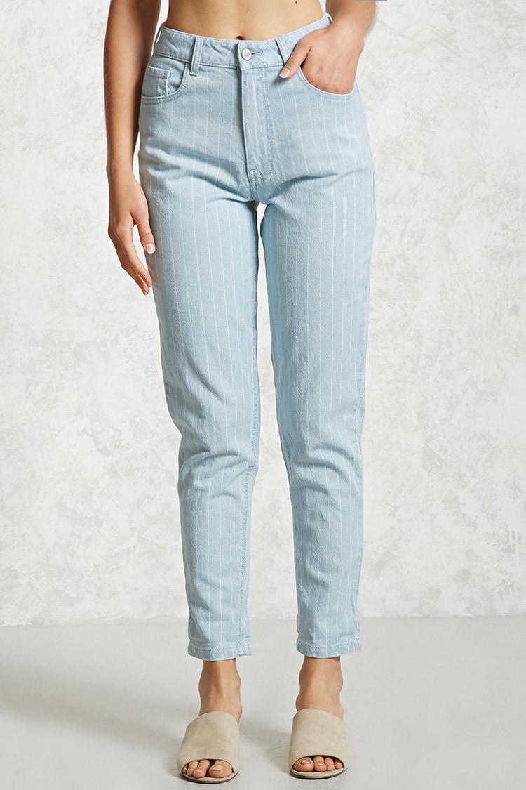 pinstripe mom jeans