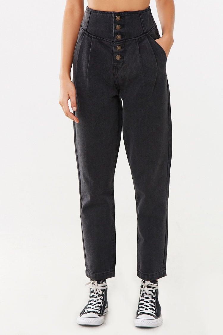 button fly mom jeans