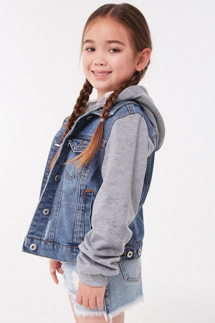 combo hooded denim jacket