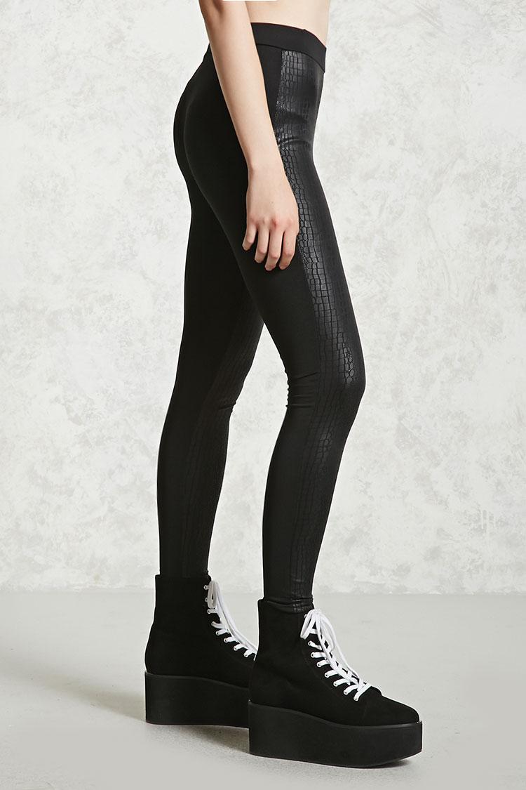high waisted snakeskin leggings