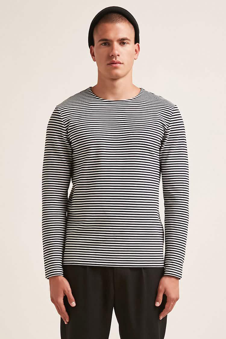 forever 21 striped long sleeve shirt