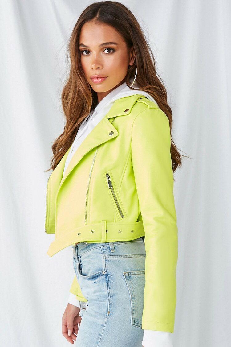 neon green biker jacket