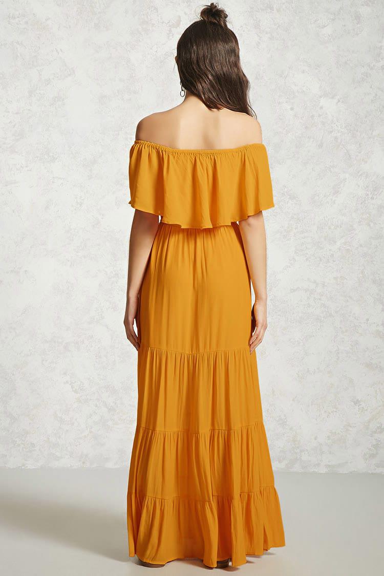 forever 21 off shoulder maxi dress