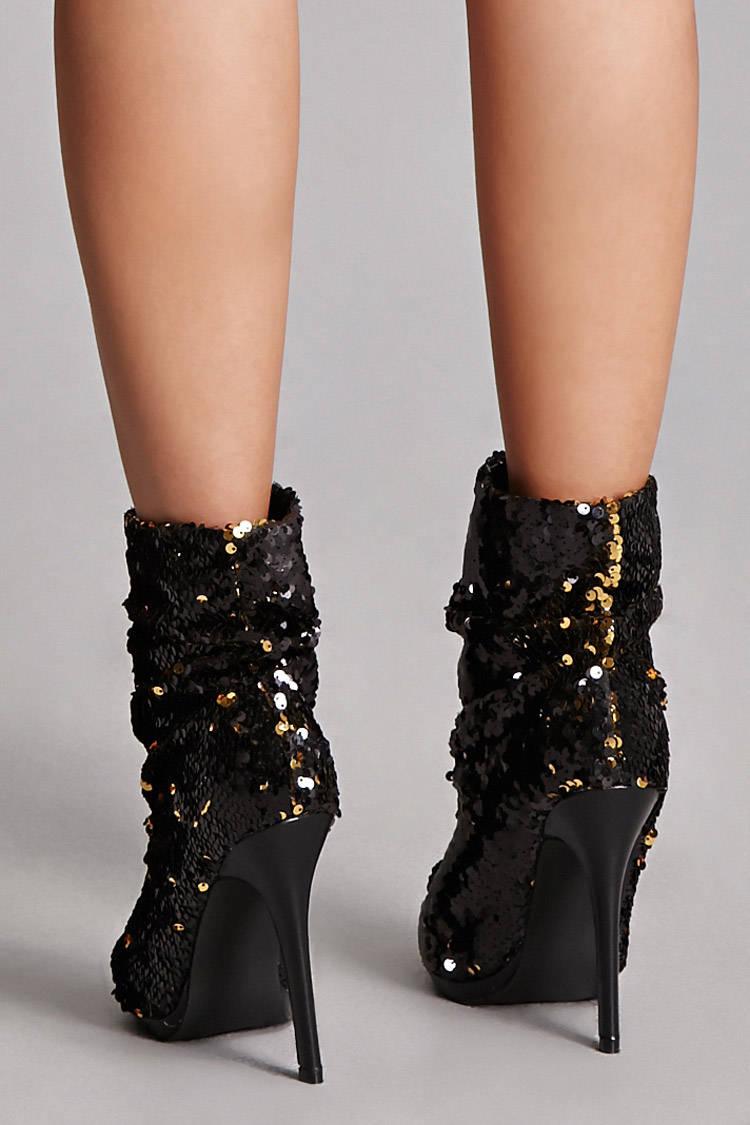 sequin slouchy booties