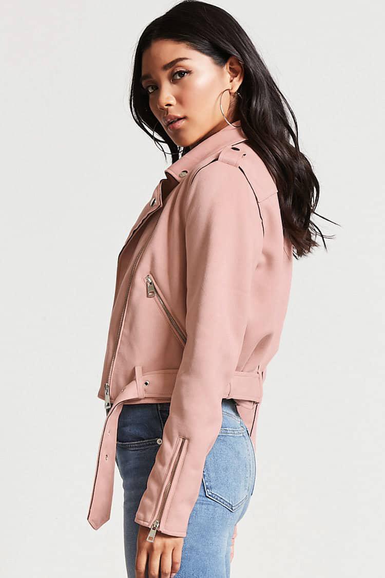 Forever 21 Faux Suede Moto Jacket in 