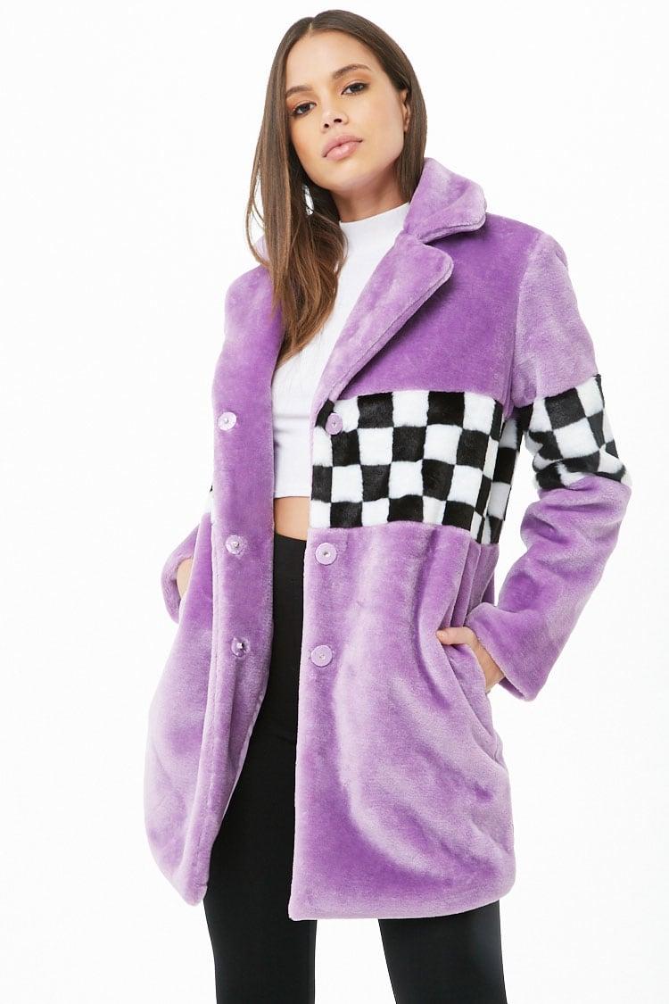 checkered fuzzy jacket