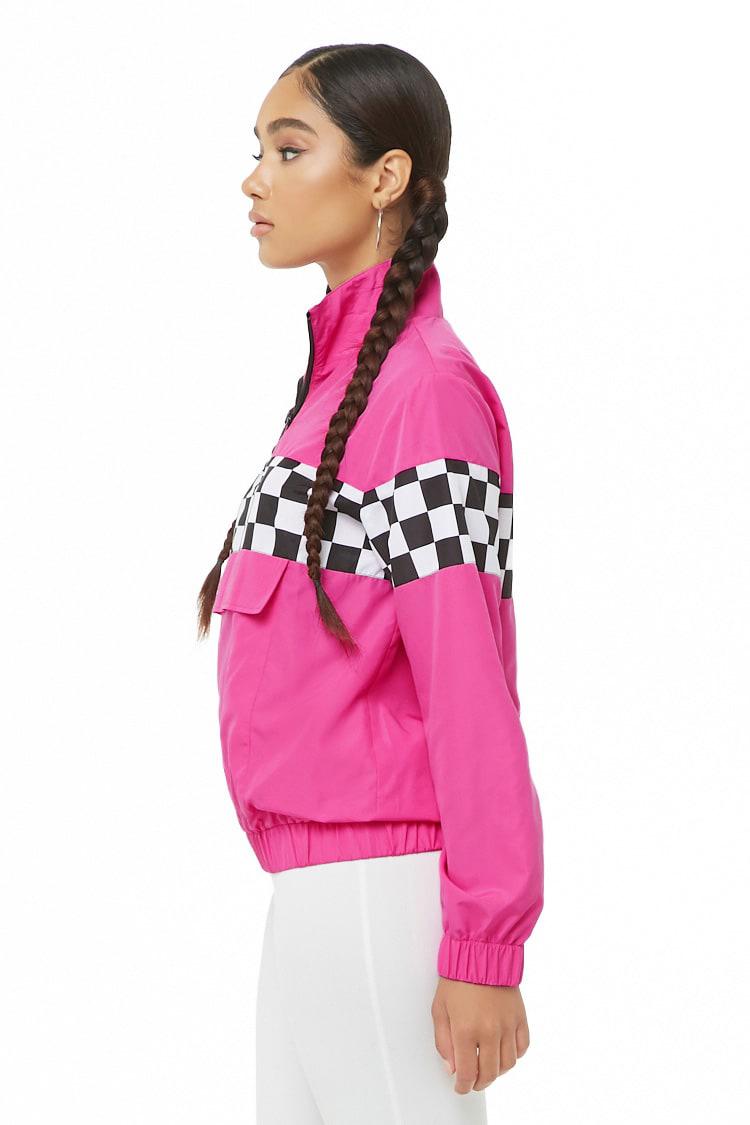 pink checkered windbreaker