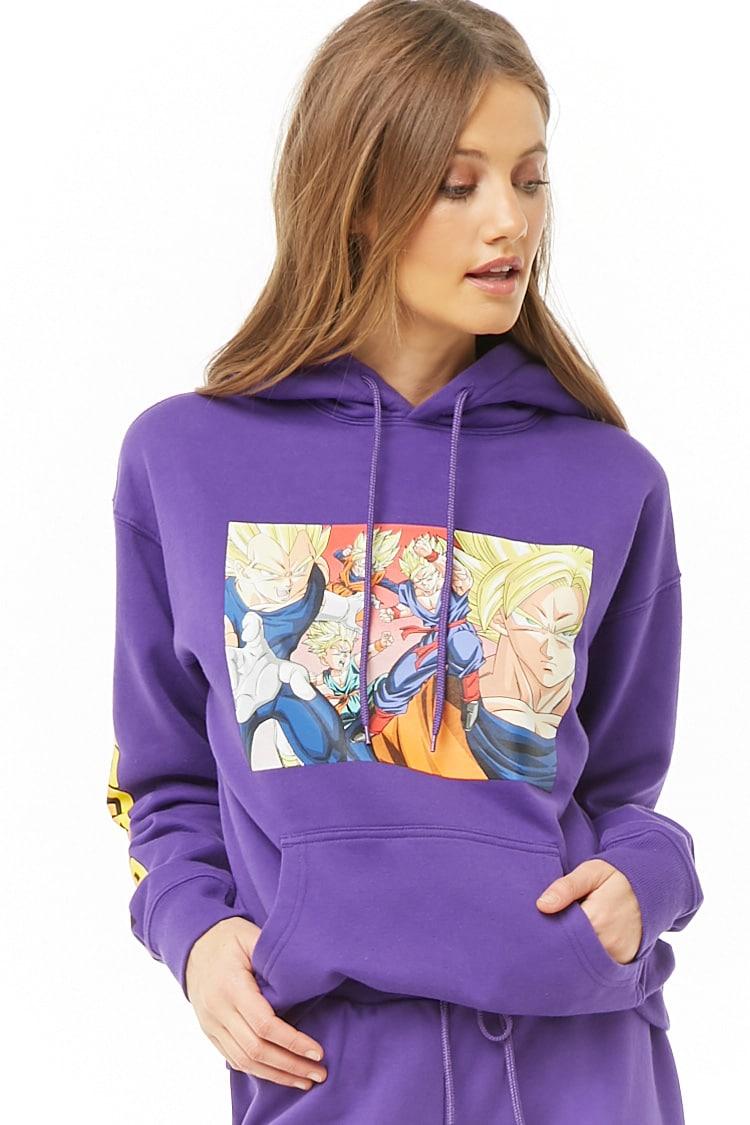 Forever 21 Fleece Dragon Ball Z Hoodie Purple Multi Lyst