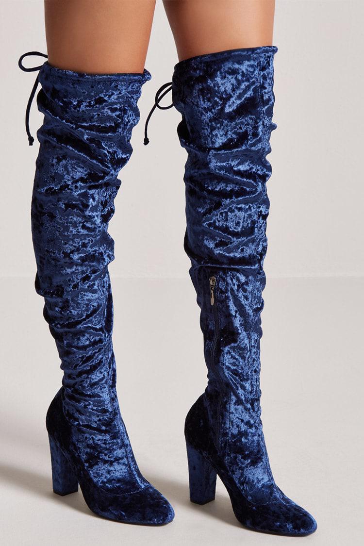 blue over the knee boot