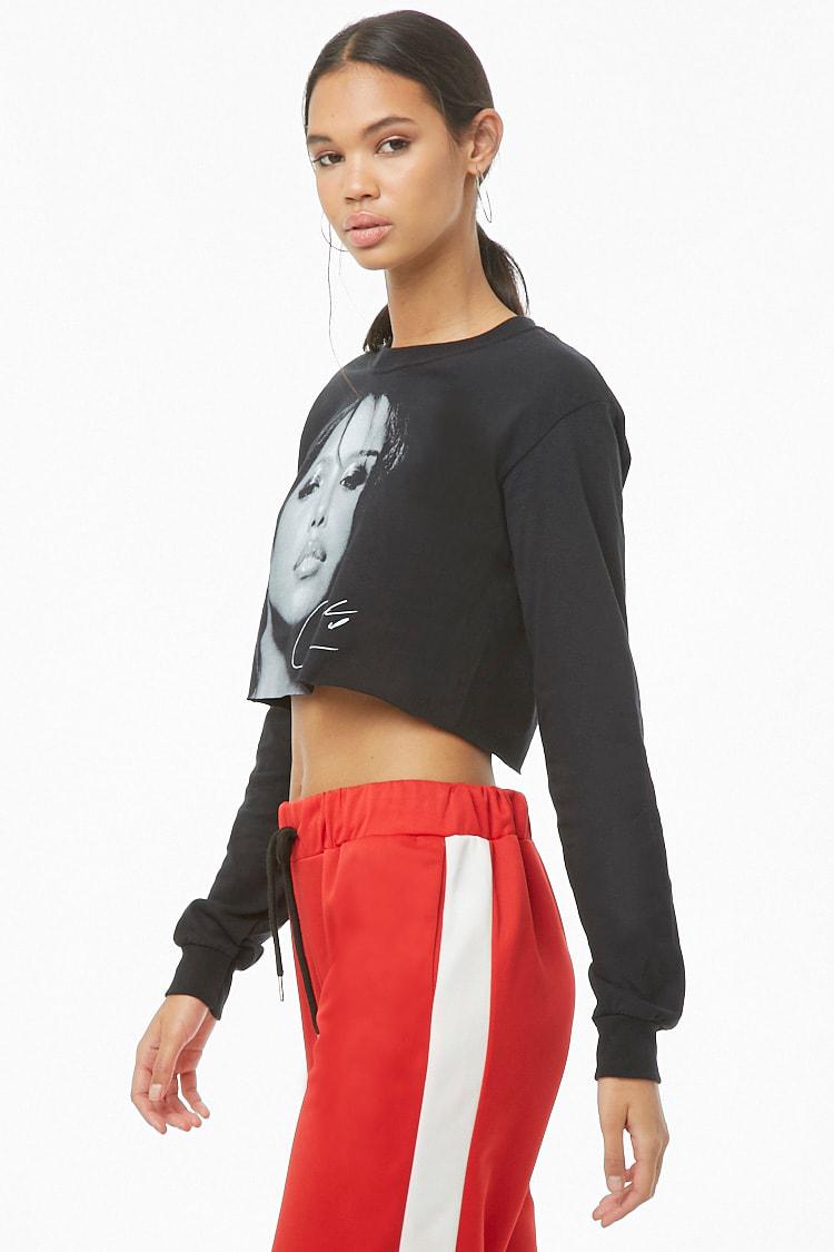 Forever 21 Cotton Aaliyah Graphic Crop 