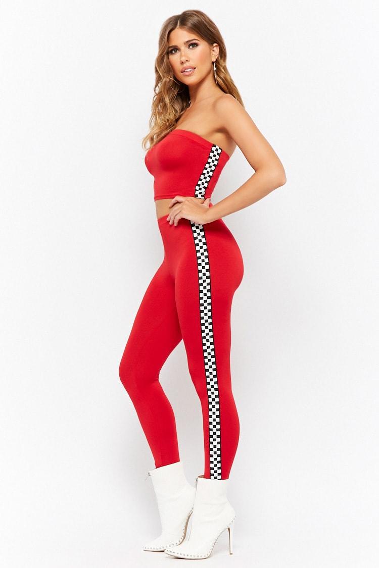 checkered tube top forever 21