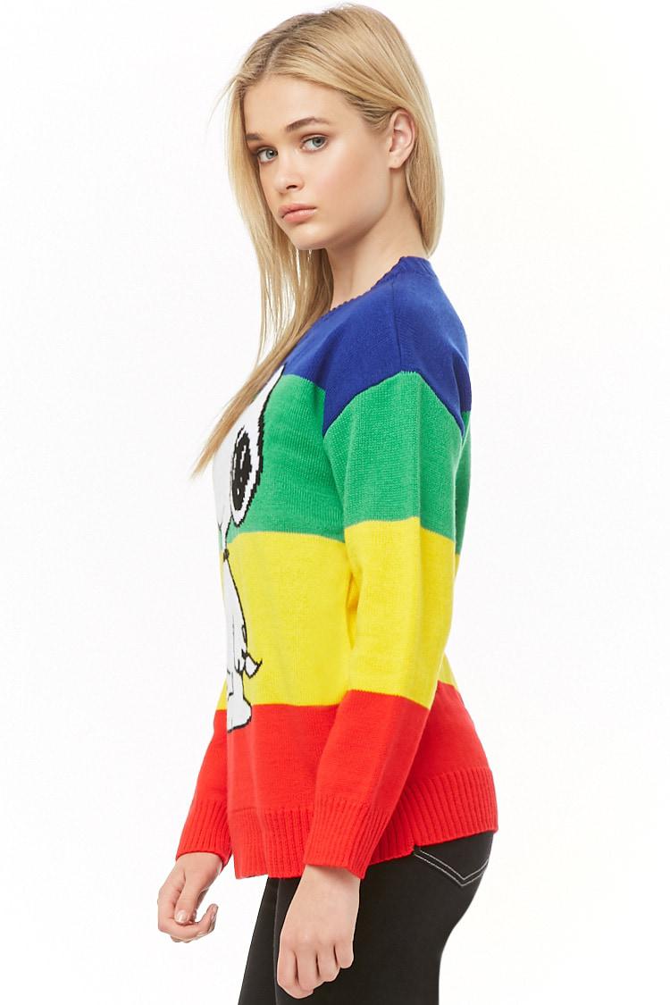 snoopy rainbow sweater