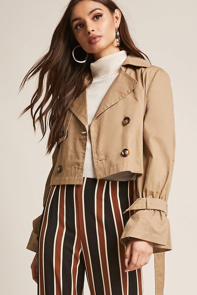 Forever 21 Cotton Cropped Trench Coat 