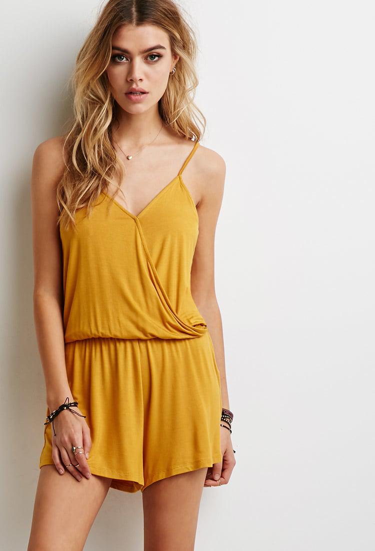 forever 21 mustard jumpsuit