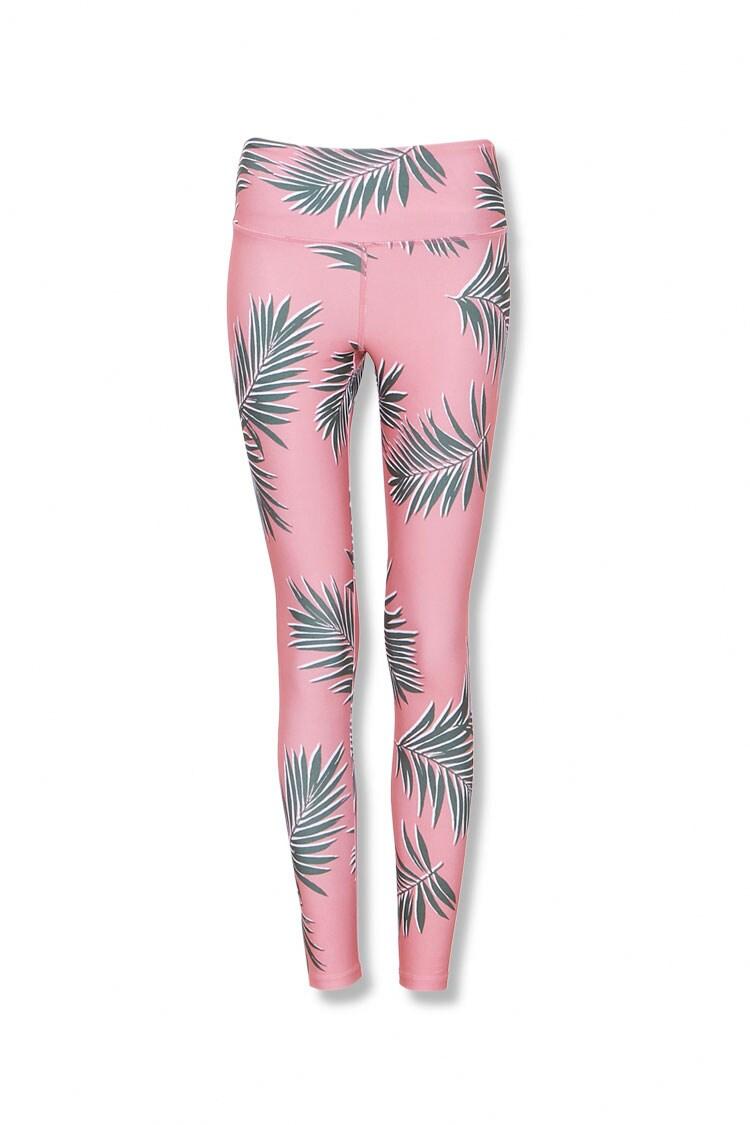 Womens Pink Flamingo Leggings | Yoga Pants | Footless Tights
