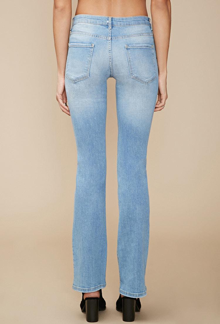 Forever 21 Mid-rise Bootcut Jeans in Light Denim (Blue) | Lyst