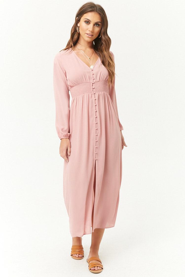 forever 21 button front midi dress