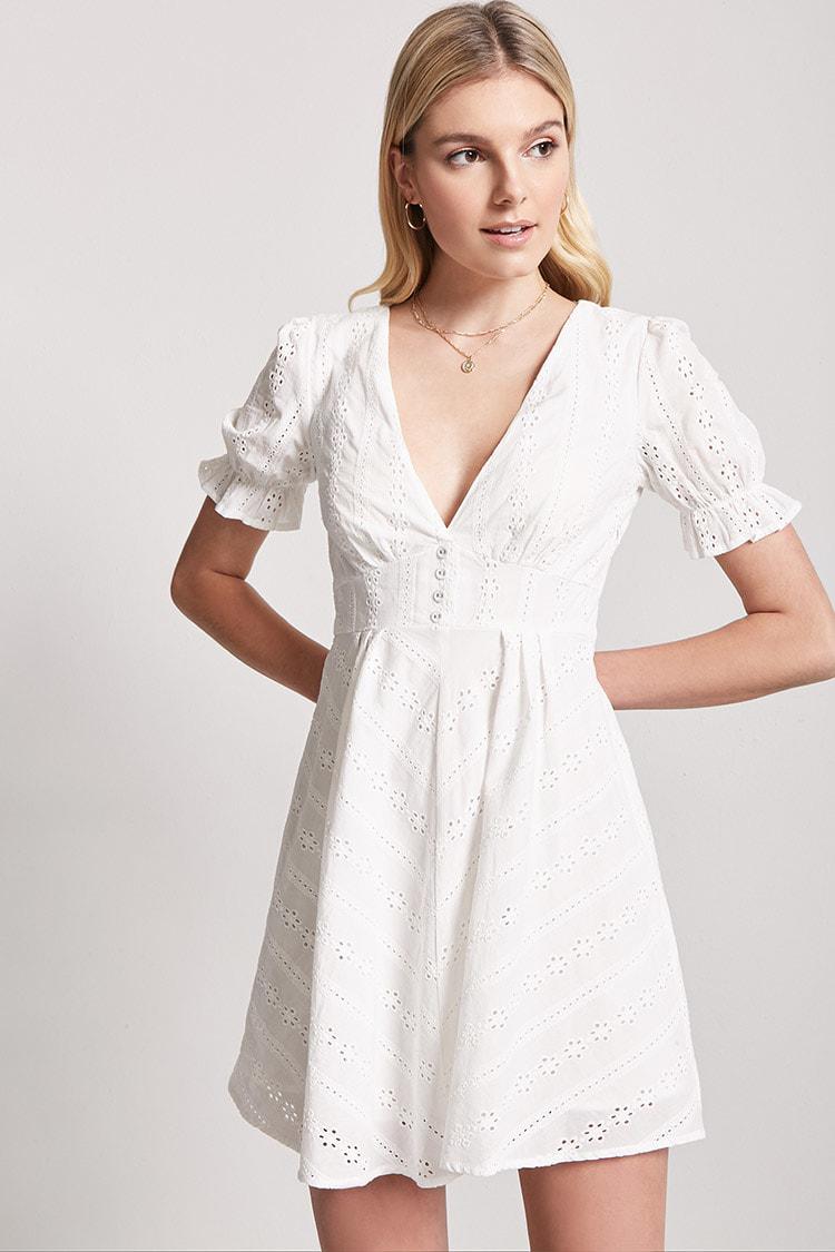 white crochet dress forever 21