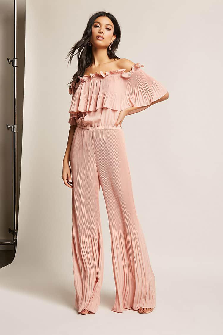 Pleated chiffon jumpsuit Clearance