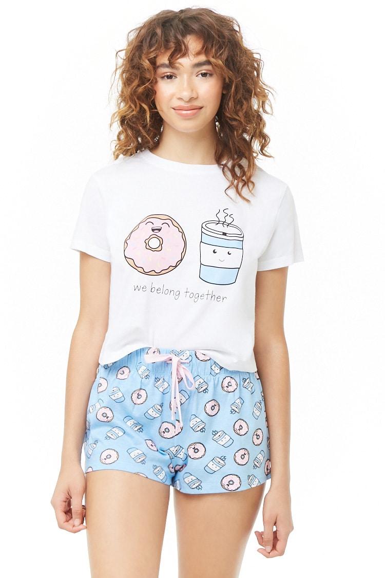 top and shorts pj set