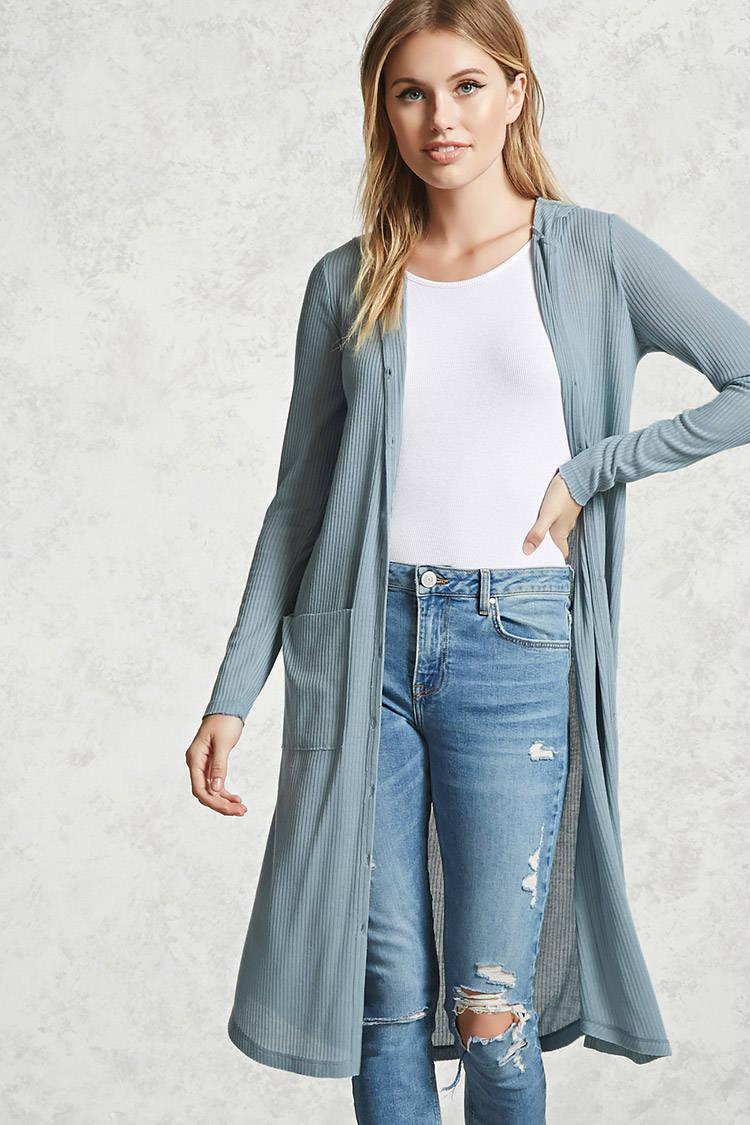 dusty blue cardigan