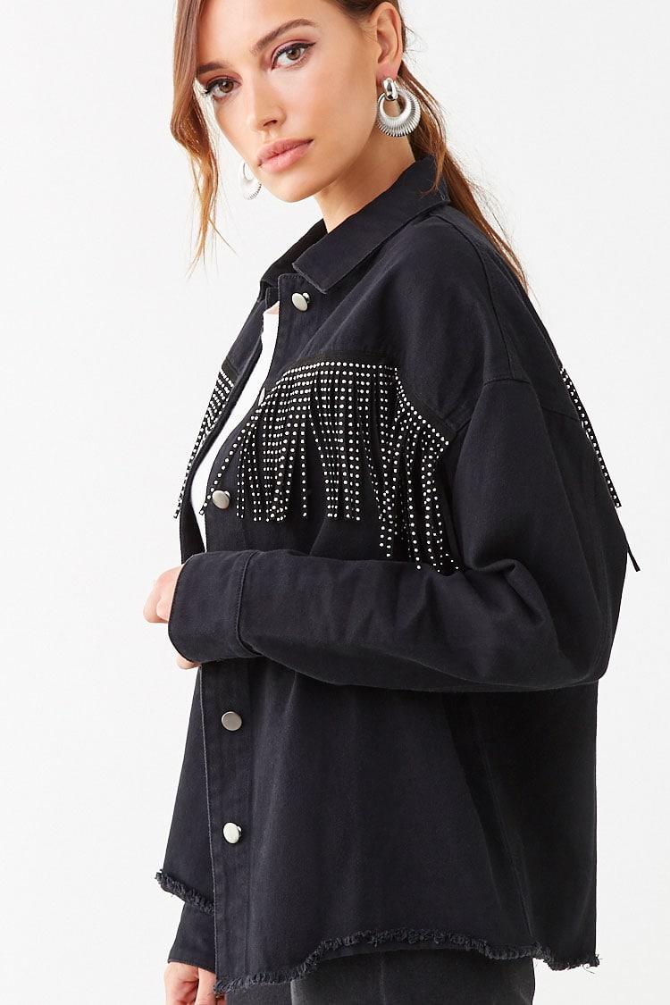jacket with fringe trim