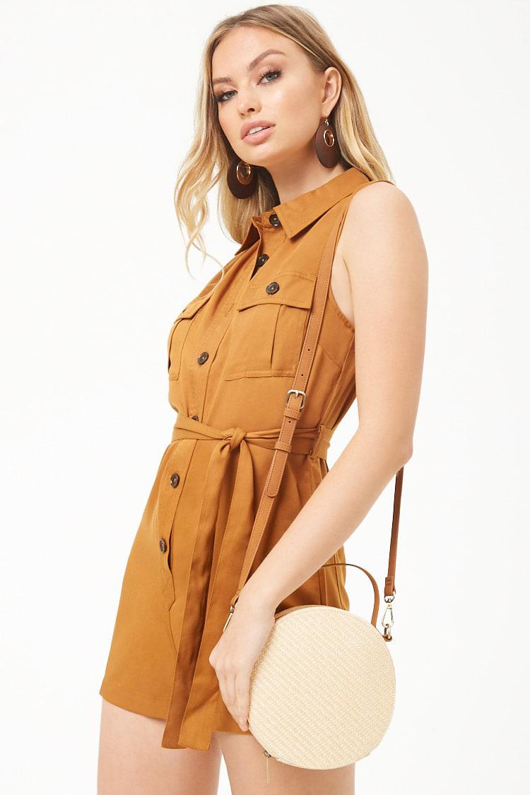 Forever 21 Synthetic Round Straw Crossbody Bag in Natural/Tan (Natural) - Lyst