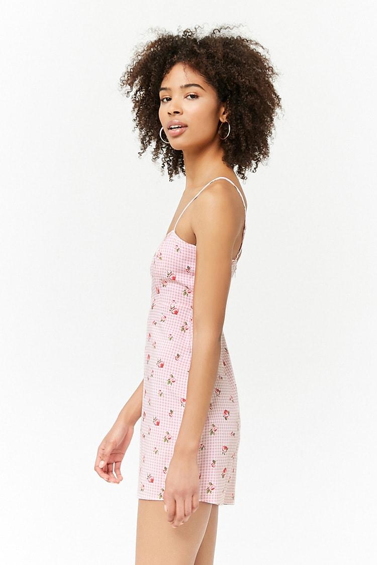 Forever 21 Gingham Floral Cami Dress in 
