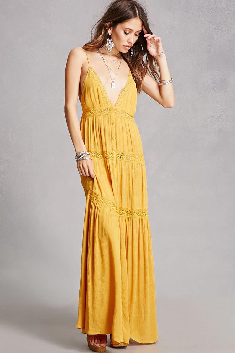 yellow lace dress forever 21