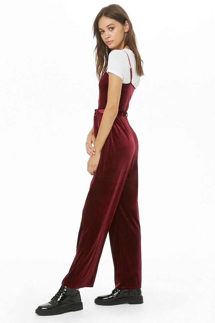 forever 21 burgundy jumpsuit