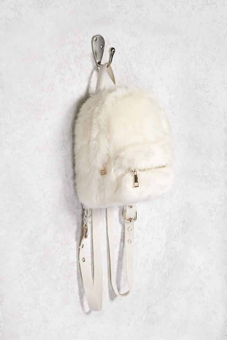 mini faux fur backpack