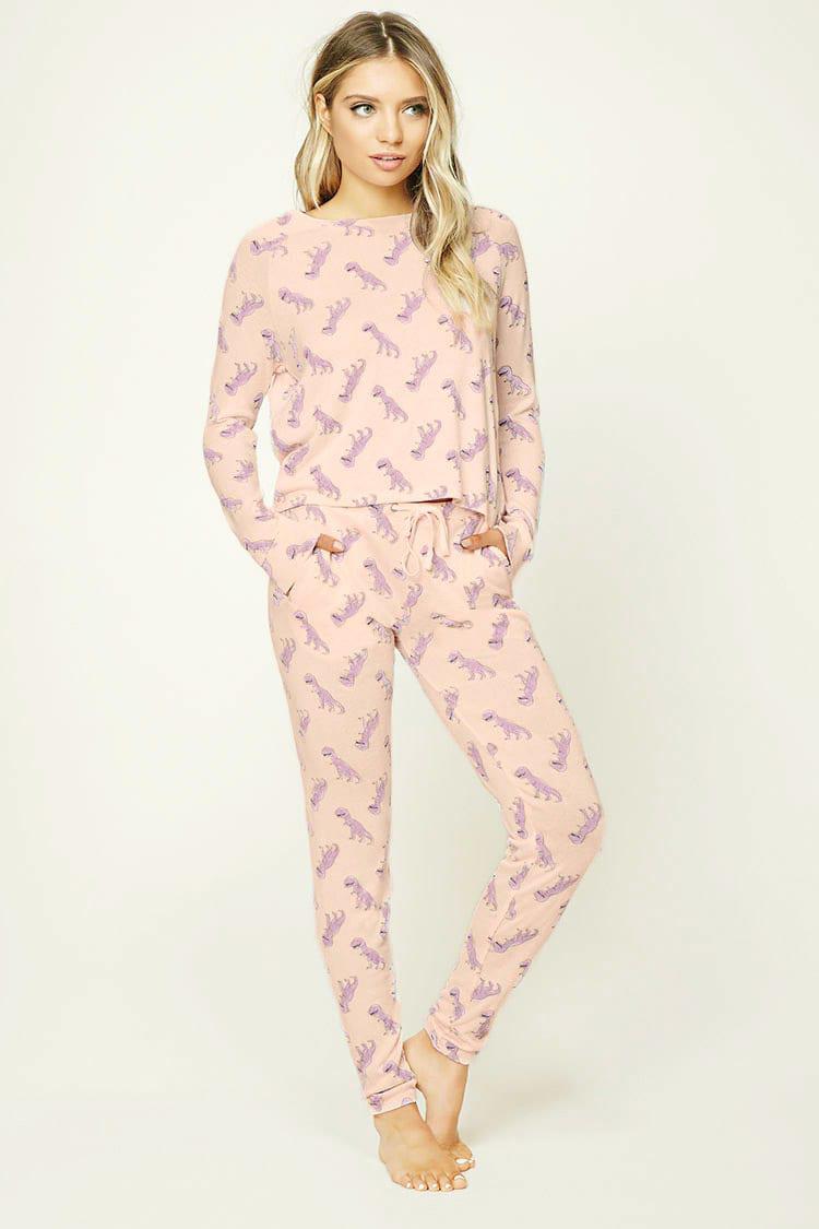 Forever 21 Synthetic T-rex Pj Pants in Pink/Lavender (Pink) - Lyst