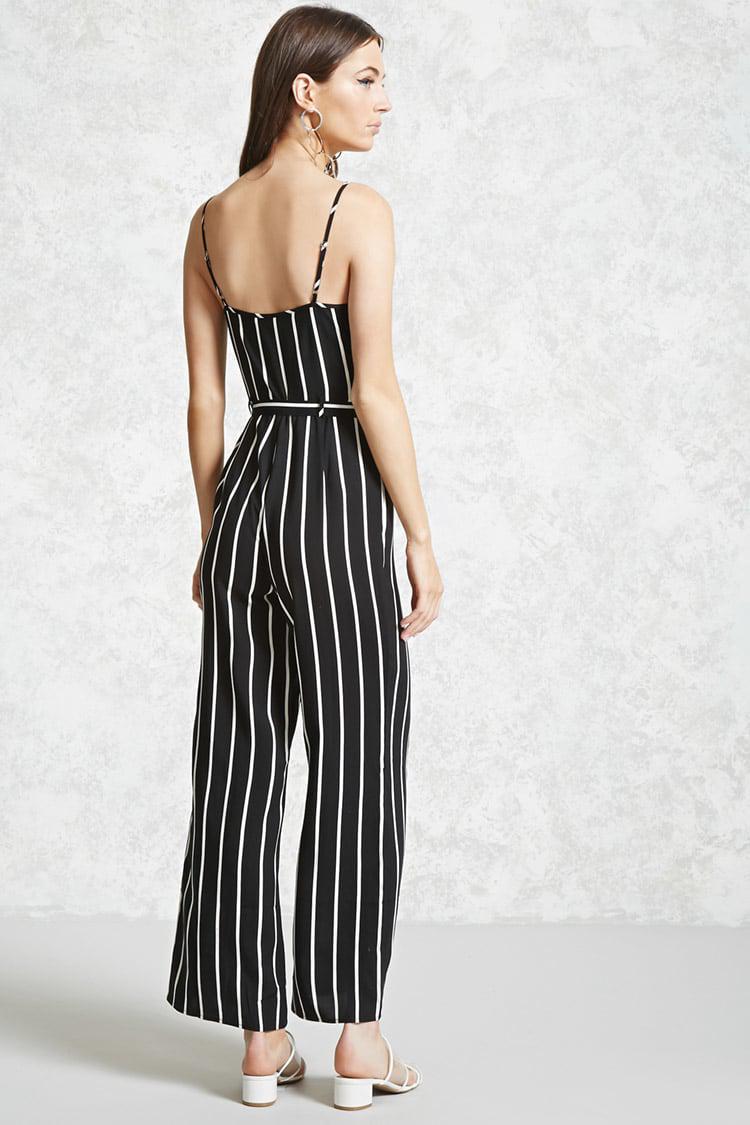forever 21 striped cami jumpsuit