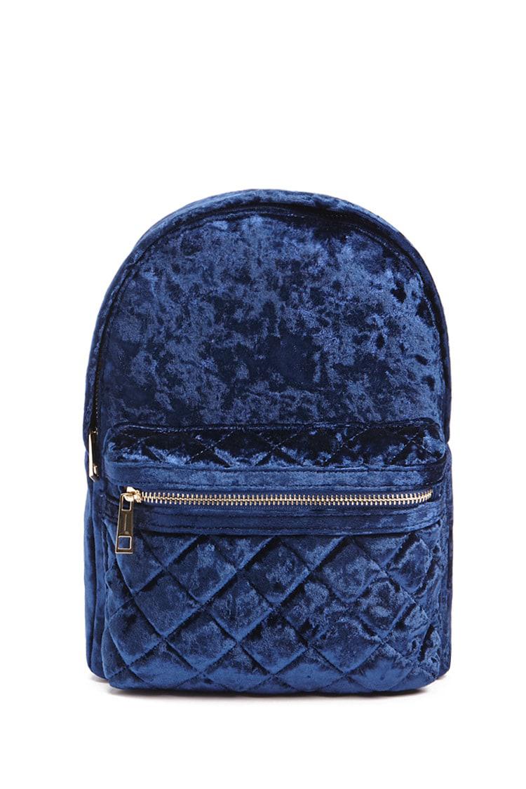 blue velvet backpack
