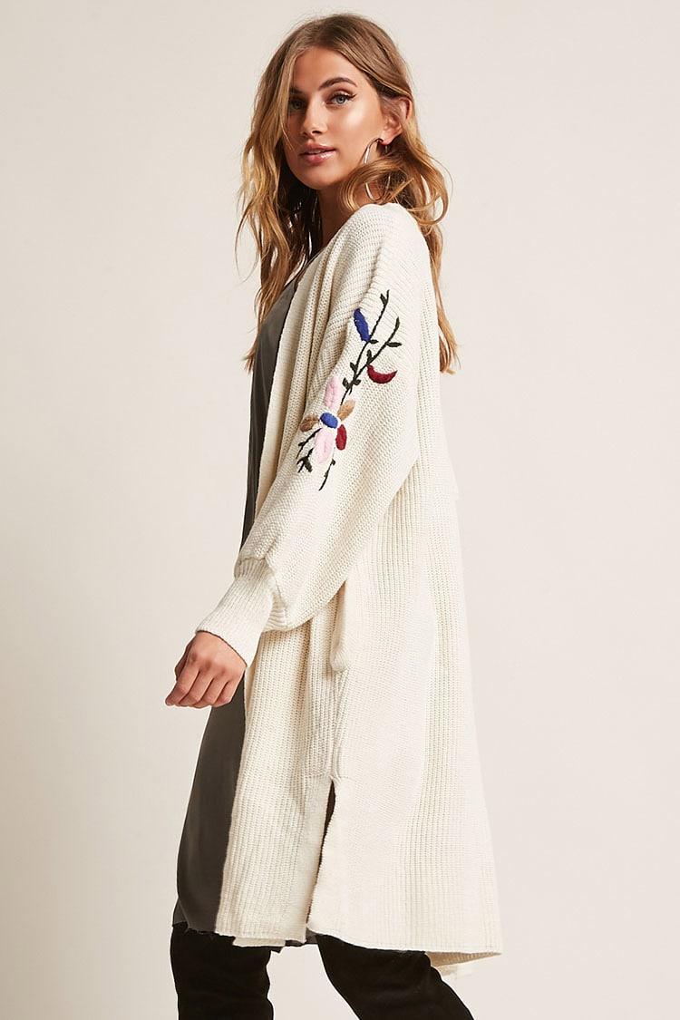 knitted floral cardigan