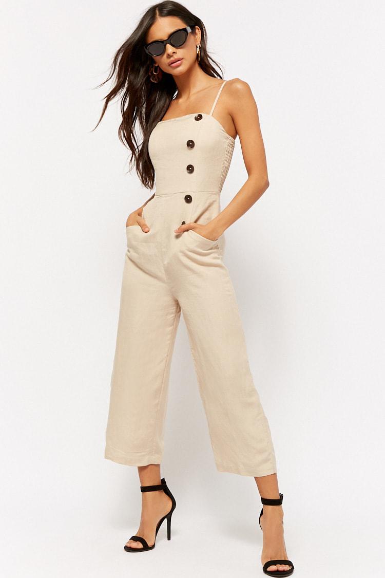 blue denim button romper