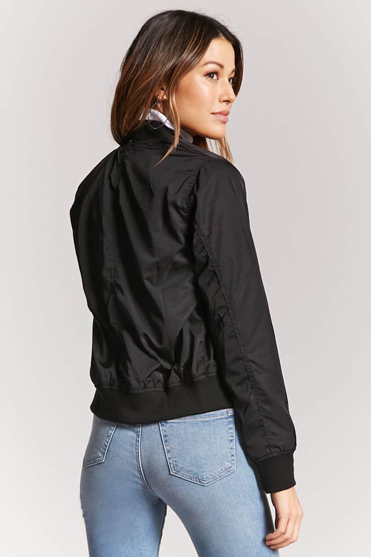 zip front bomber jacket