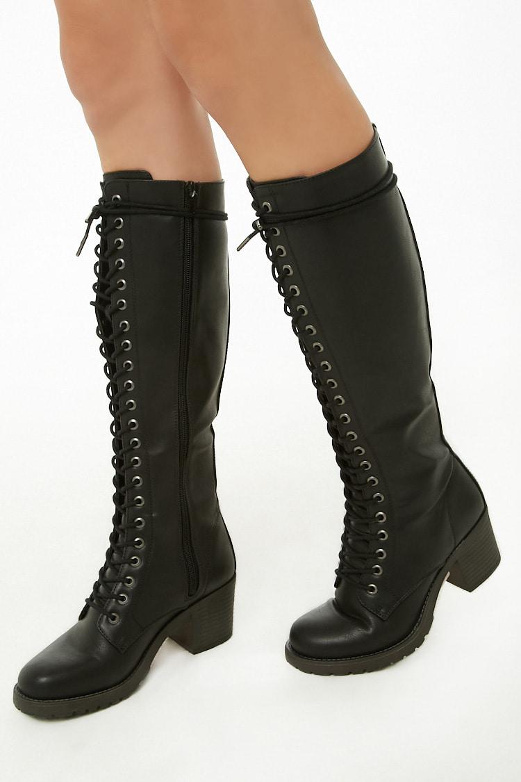 madden girl black knee high boots