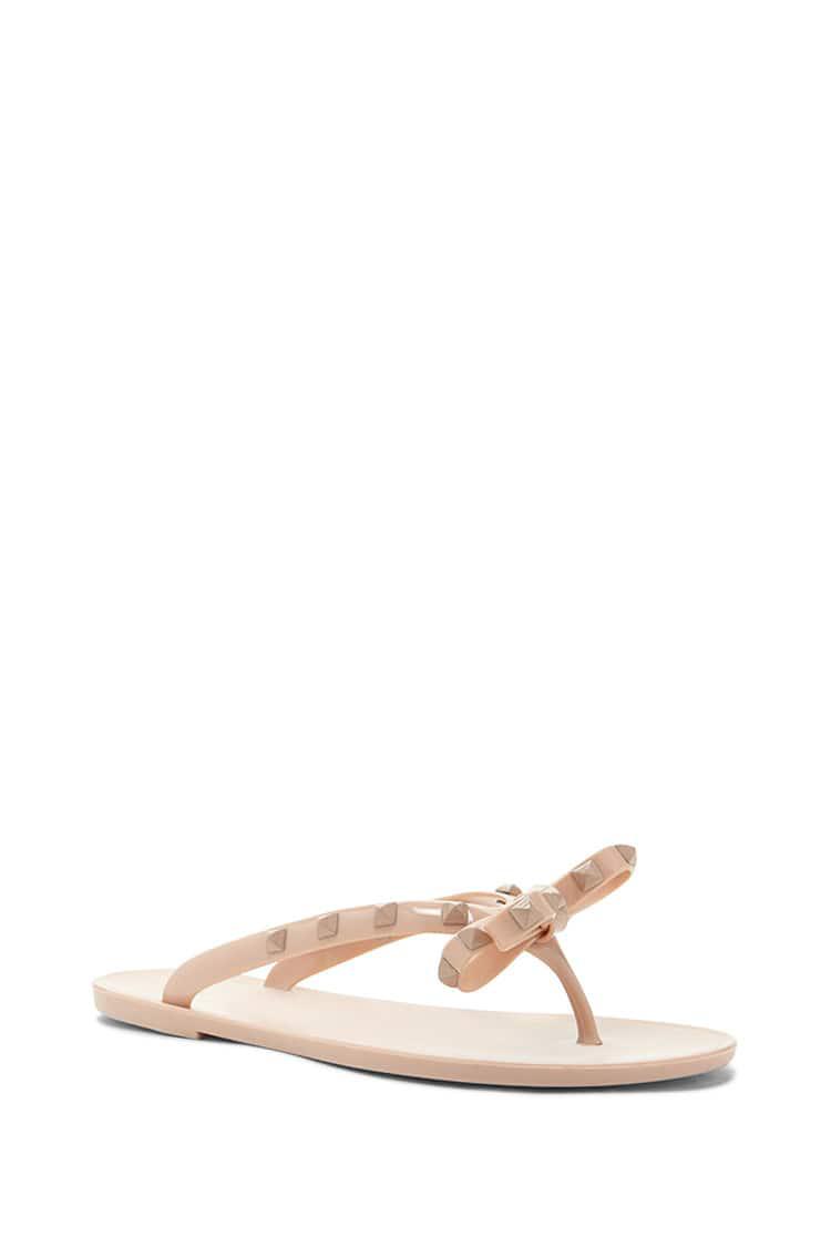 dizzy studded bow jelly sandals