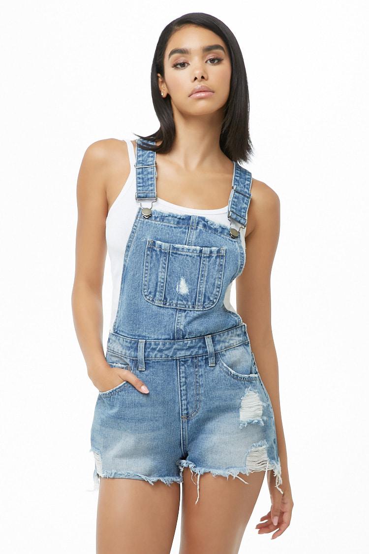 forever 21 distressed overalls