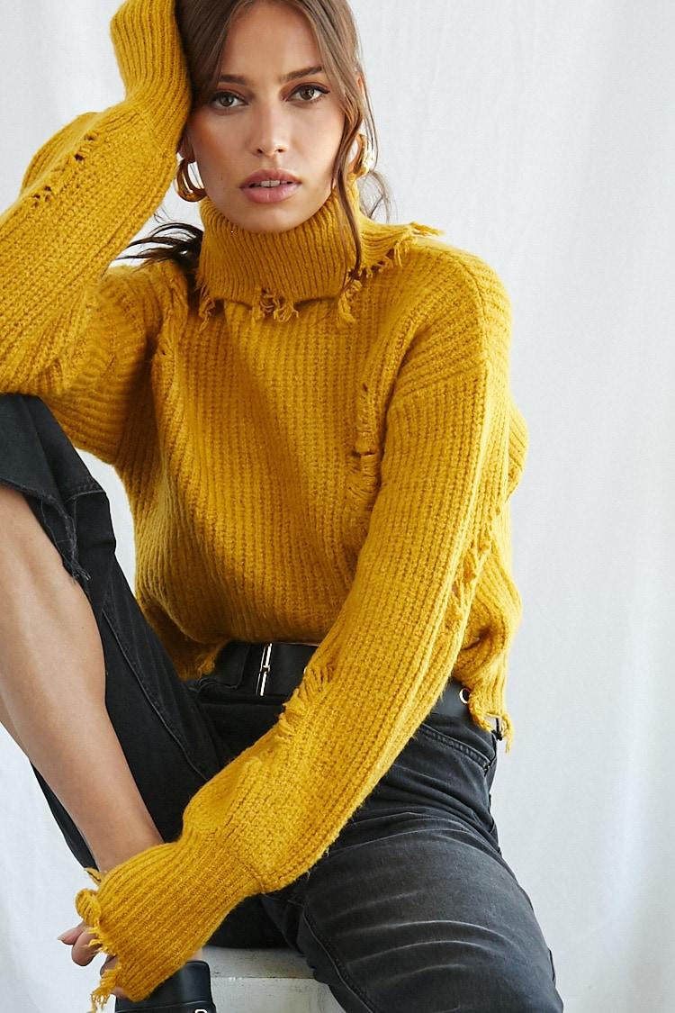 yellow sweater turtleneck